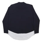 TED BAKER Womens Navy & White Plain Pullover Crew Neck Basic Knit M Layered Look