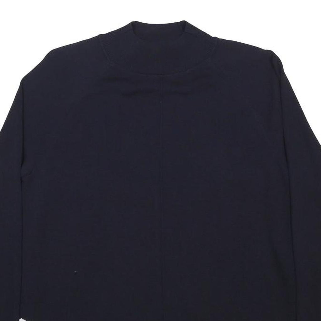 TED BAKER Womens Navy & White Plain Pullover Crew Neck Basic Knit M Layered Look