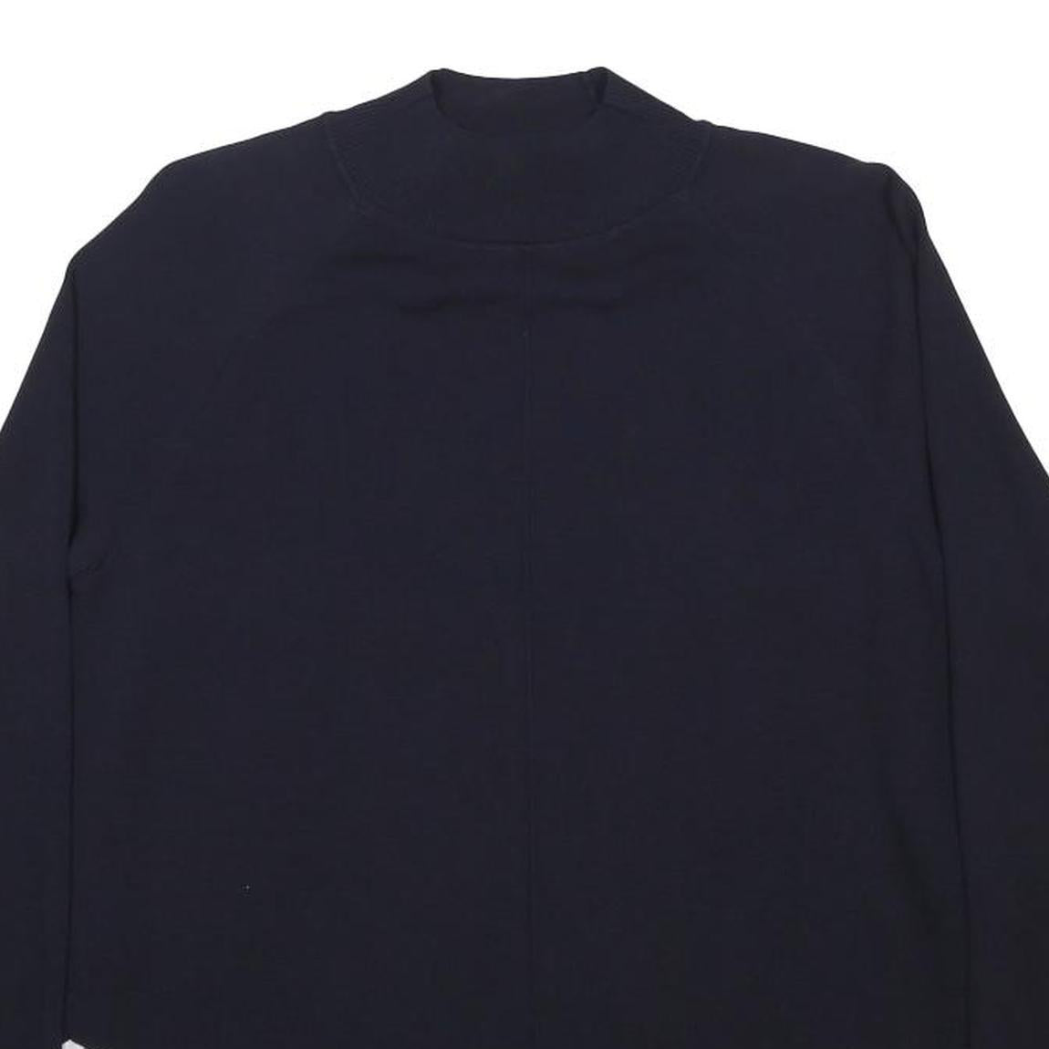 TED BAKER Womens Navy & White Plain Pullover Crew Neck Basic Knit M Layered Look
