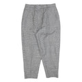 Womens Black White Checked Regular Fit Straight Trousers W30 L25 Zip Waistband