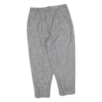 Womens Black White Checked Regular Fit Straight Trousers W30 L25 Zip Waistband