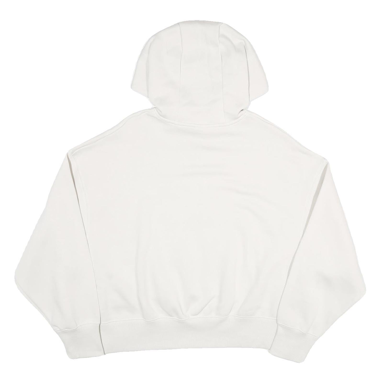 NIKE Womens White Hoodie XS Cotton Blend Pullover Logo Drawstring Hood