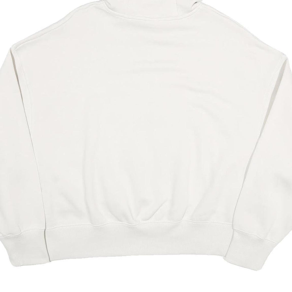 NIKE Womens White Hoodie XS Cotton Blend Pullover Logo Drawstring Hood