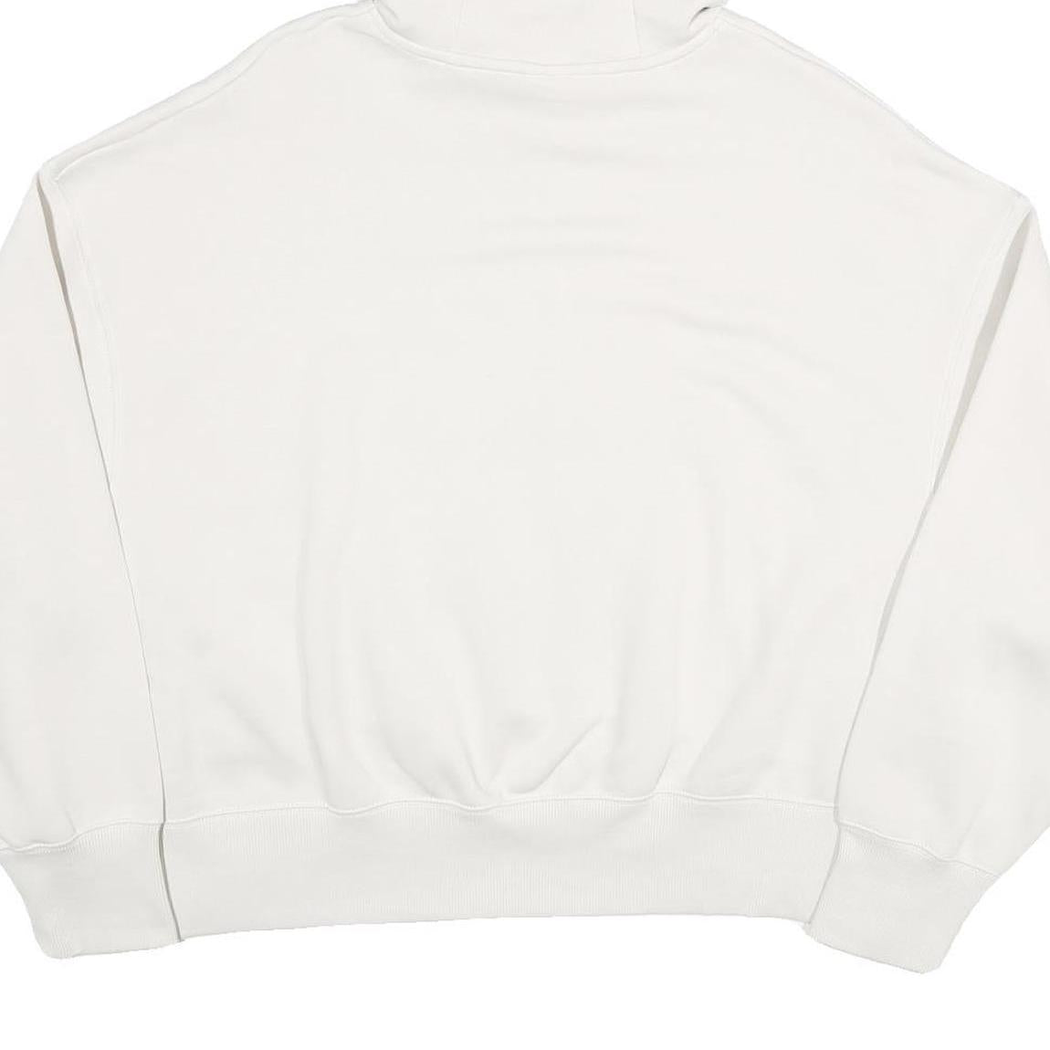 NIKE Womens White Hoodie XS Cotton Blend Pullover Logo Drawstring Hood