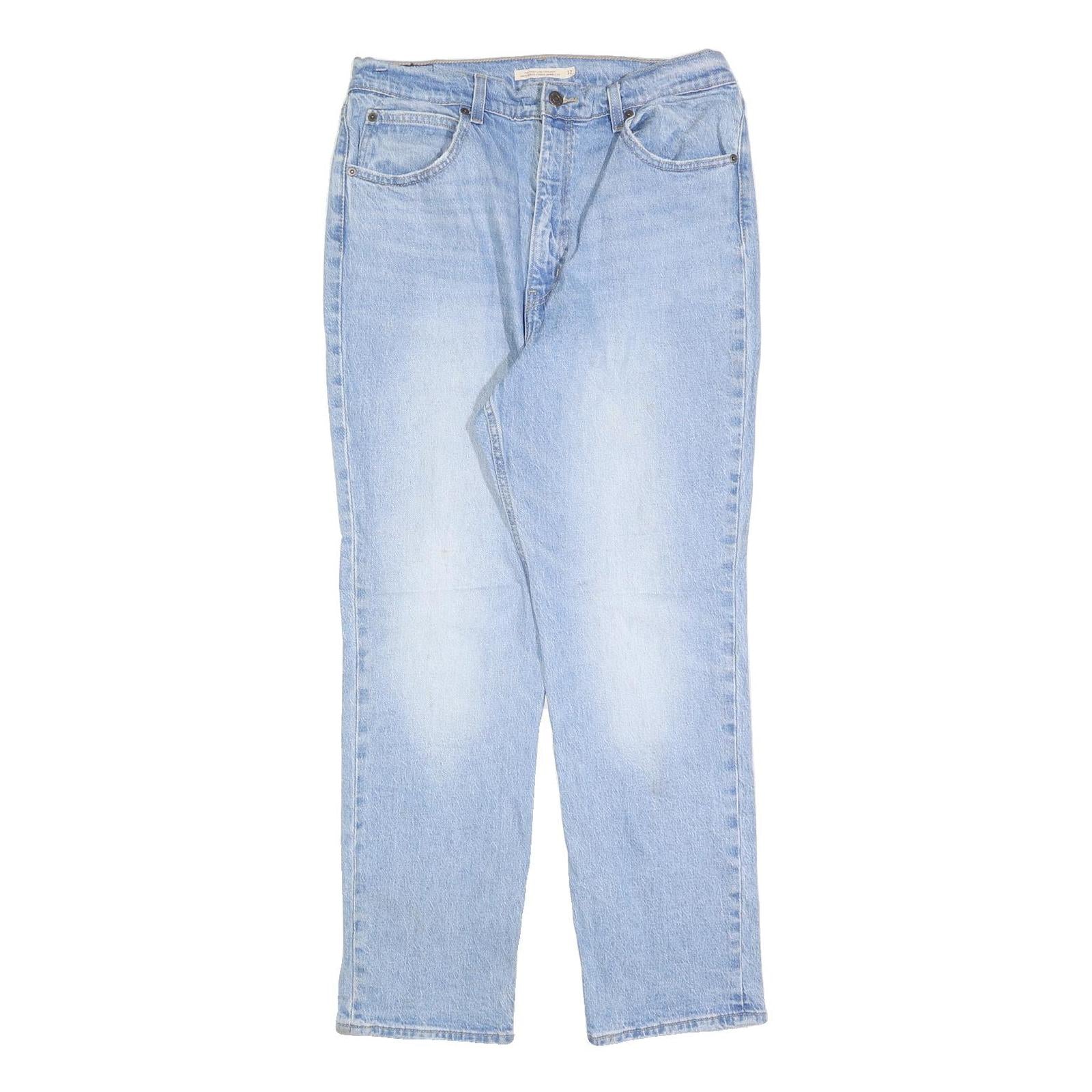 LEVI'S Womens Regular Fit Blue Denim Straight Jeans Cotton Blend W32 L29 Classic