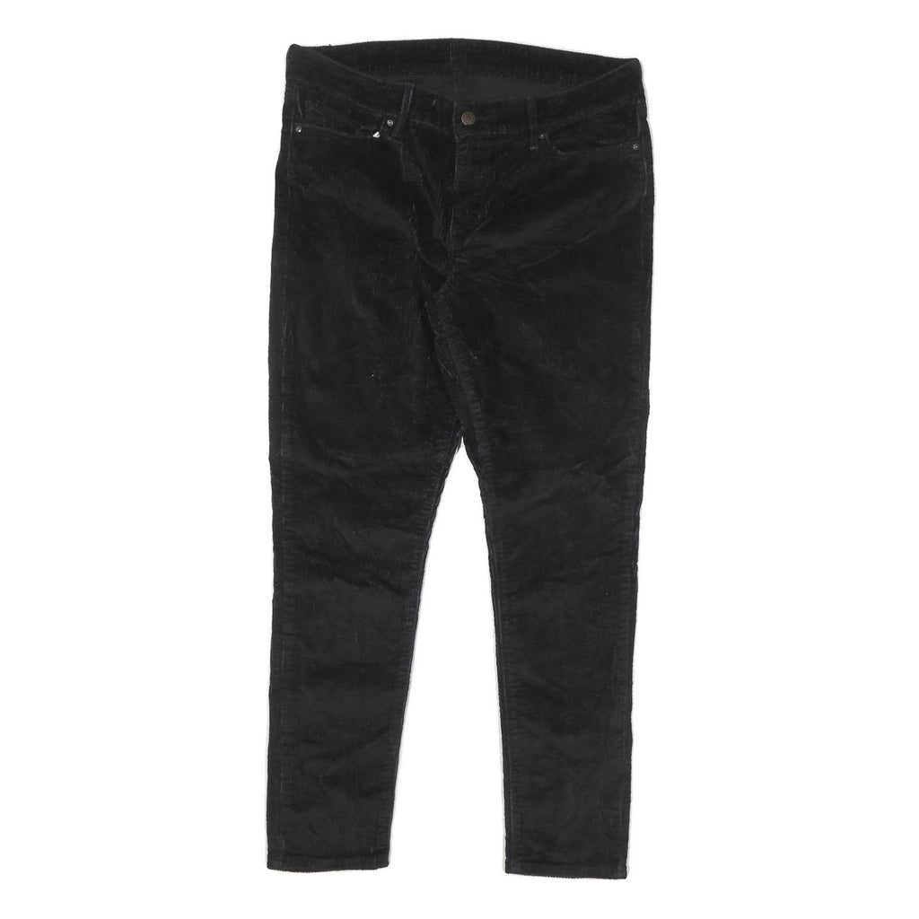 LEVI'S Womens Cotton Blend Black Slim Skinny Trousers W32 L28 Zip Closure