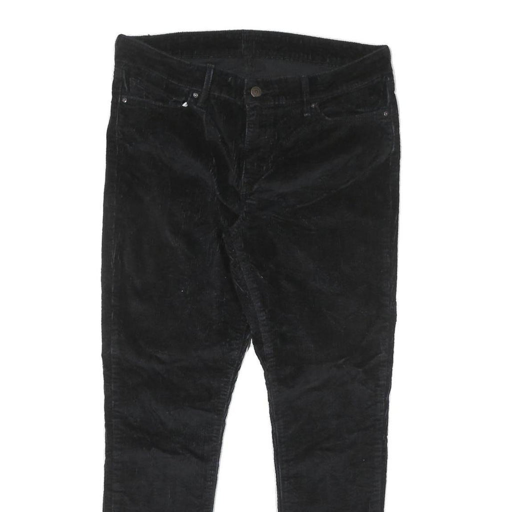 LEVI'S Womens Cotton Blend Black Slim Skinny Trousers W32 L28 Zip Closure