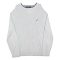 NAUTICA Mens Grey Cotton Blend Plain Jumper Crew Neck Basic Knit XL Casual