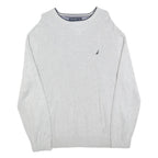 NAUTICA Mens Grey Cotton Blend Plain Jumper Crew Neck Basic Knit XL Casual