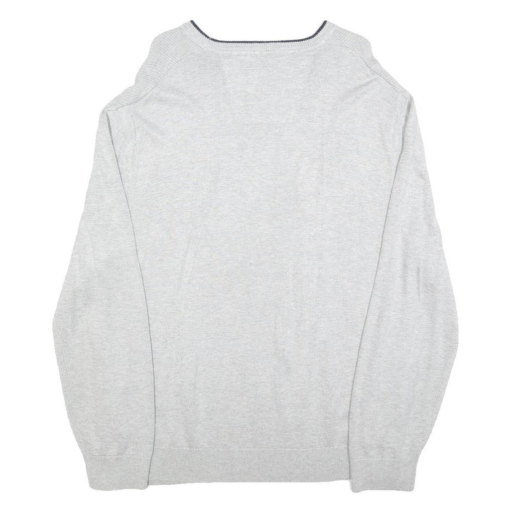 NAUTICA Mens Grey Cotton Blend Plain Jumper Crew Neck Basic Knit XL Casual