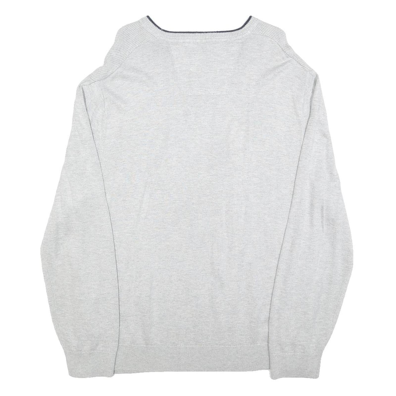 NAUTICA Mens Grey Cotton Blend Plain Jumper Crew Neck Basic Knit XL Casual