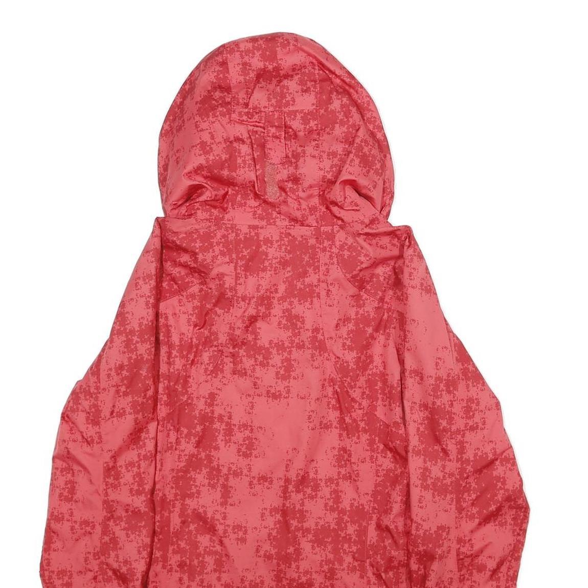 COLUMBIA Womens Red Polyester Outdoor Jacket S Zip Hooded Printed