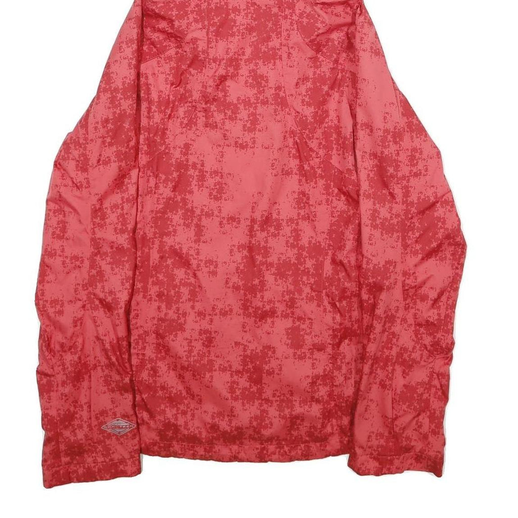 COLUMBIA Womens Red Polyester Outdoor Jacket S Zip Hooded Printed