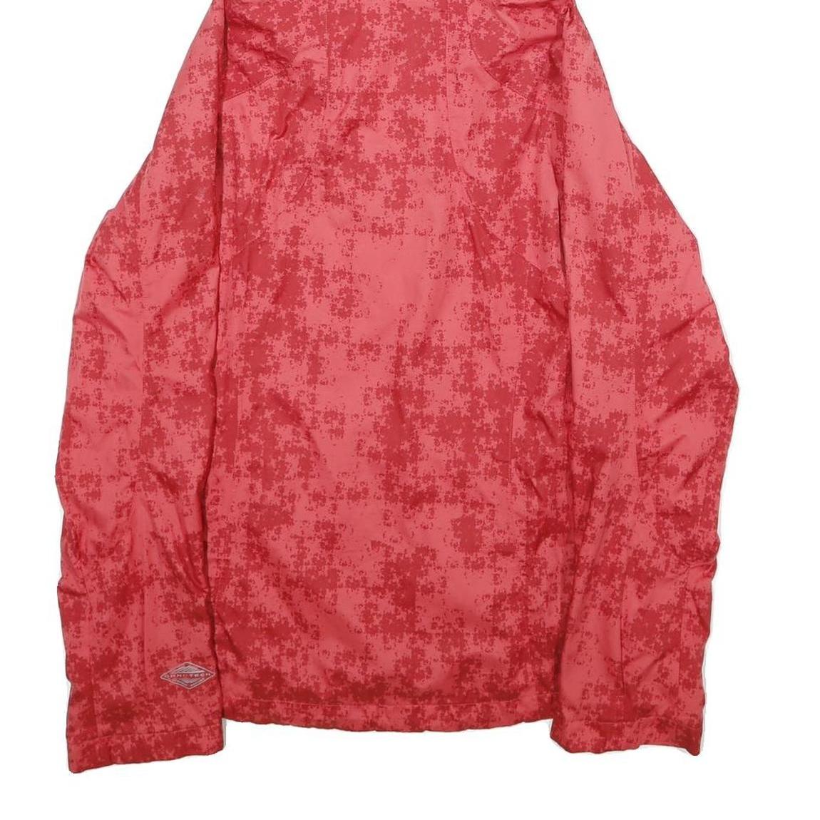 COLUMBIA Womens Red Polyester Outdoor Jacket S Zip Hooded Printed