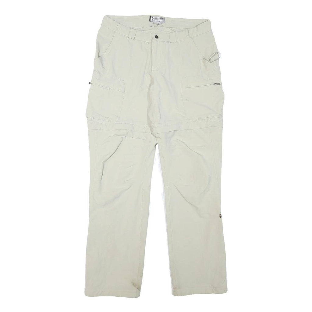 COLUMBIA Mens Regular Fit Beige Outdoor Cargo Trousers W30 L29 Zip Polyester