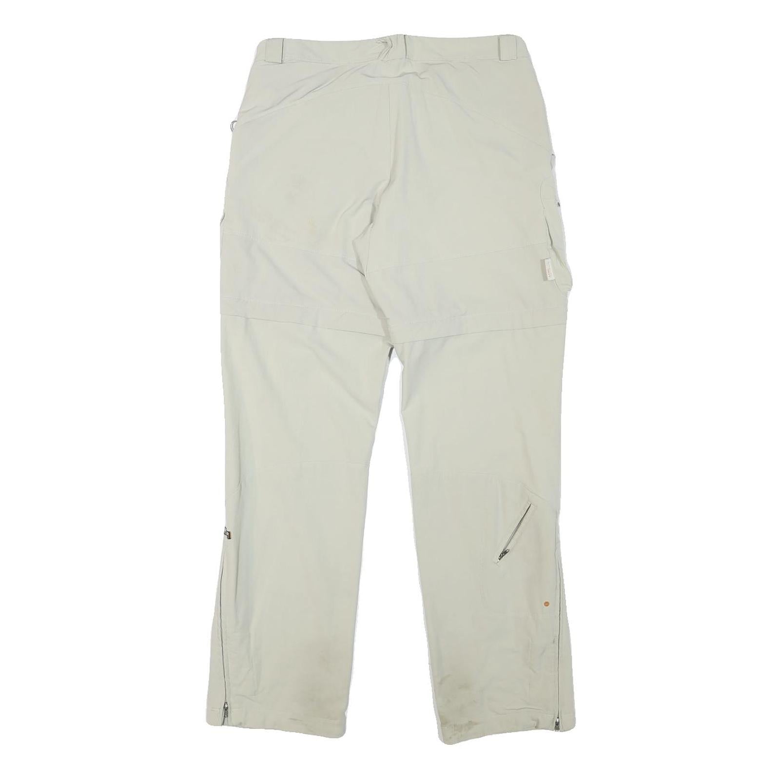 COLUMBIA Mens Regular Fit Beige Outdoor Cargo Trousers W30 L29 Zip Polyester