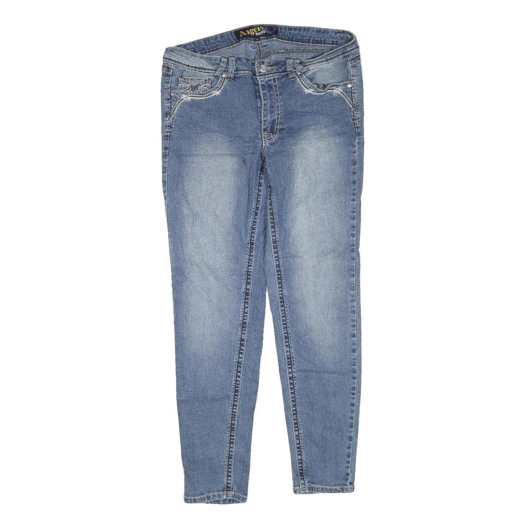 ANGELS Womens Regular Fit Blue Denim Jeans W36 L29 Zip Casual Stylish