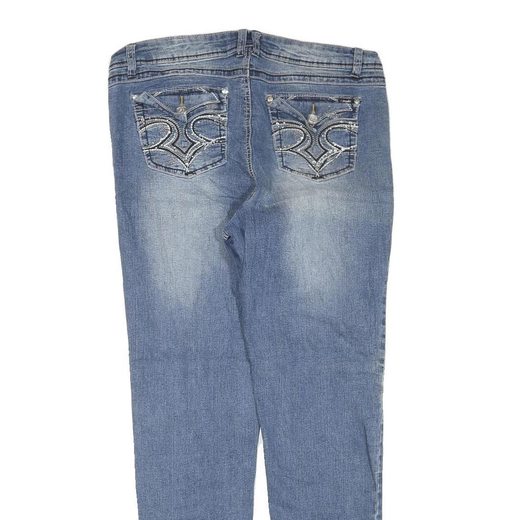 ANGELS Womens Regular Fit Blue Denim Jeans W36 L29 Zip Casual Stylish