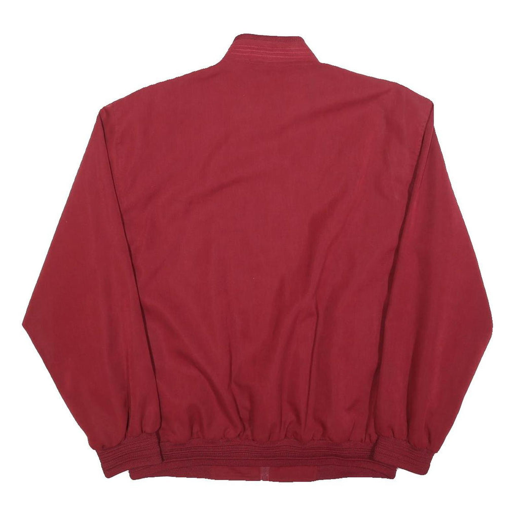 KINGFIELD Mens Red Jacket L Polyester Plain Zip Bomber Casual Outerwear