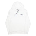 FILA Mens White Pullover Hoodie XS Drawstring Hood Casual Cotton Blend