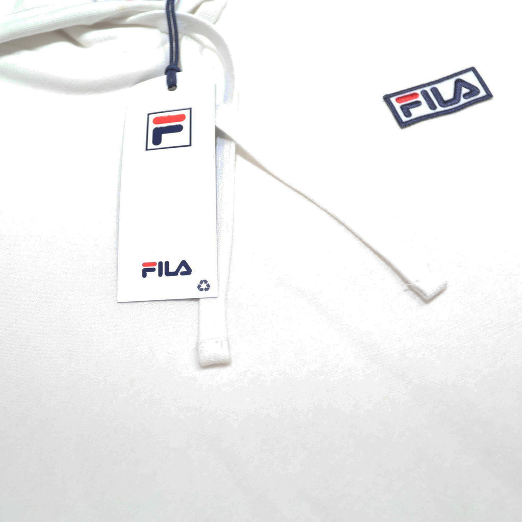 FILA Mens White Pullover Hoodie XS Drawstring Hood Casual Cotton Blend
