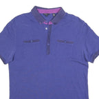 TED BAKER Mens Purple Polo Shirt L Cotton Blend Short Sleeve Classic Fit Stylish