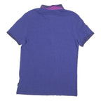 TED BAKER Mens Purple Polo Shirt L Cotton Blend Short Sleeve Classic Fit Stylish