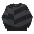 LIZ CLAIBORNE Womens Black & Grey Patterned Crew Neck Chunky Knit Jumper M
