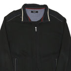 BUGATTI Mens Black Cotton Blend Zip Jacket M Casual Lightweight Comfortable