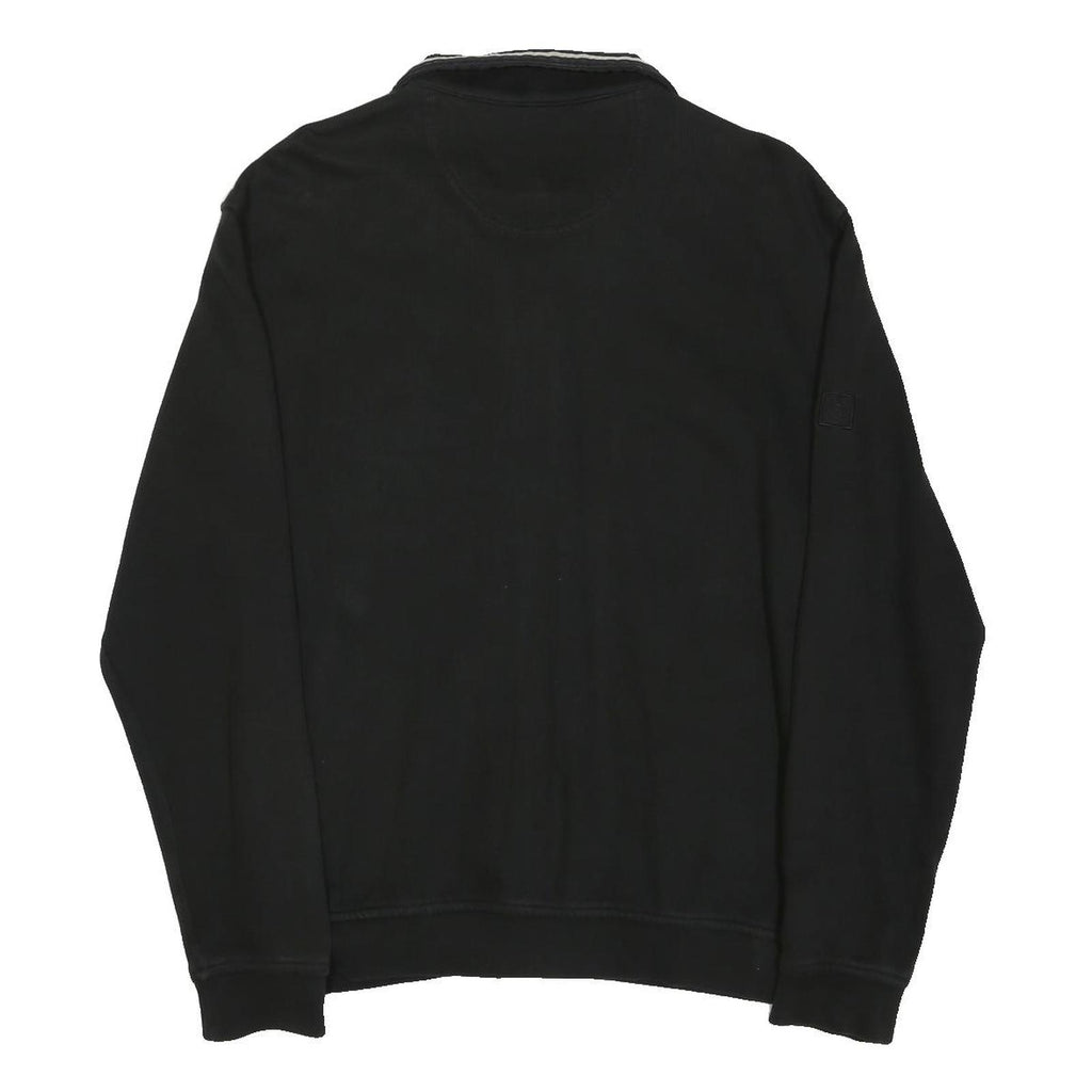 BUGATTI Mens Black Cotton Blend Zip Jacket M Casual Lightweight Comfortable