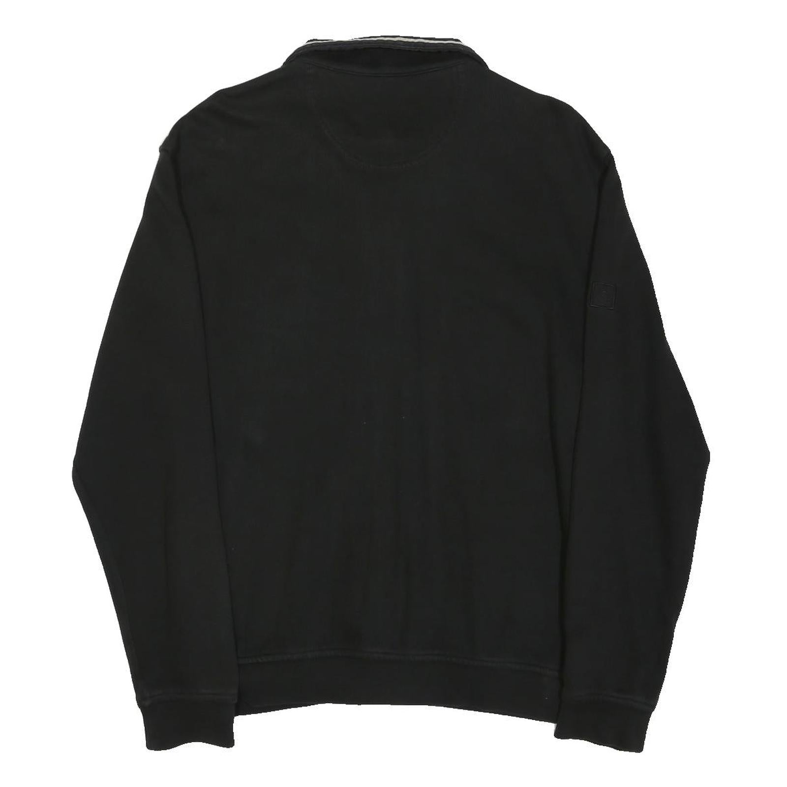 BUGATTI Mens Black Cotton Blend Zip Jacket M Casual Lightweight Comfortable