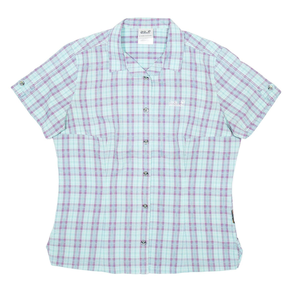 JACK WOLFSKIN Womens Shirt Blue Check M