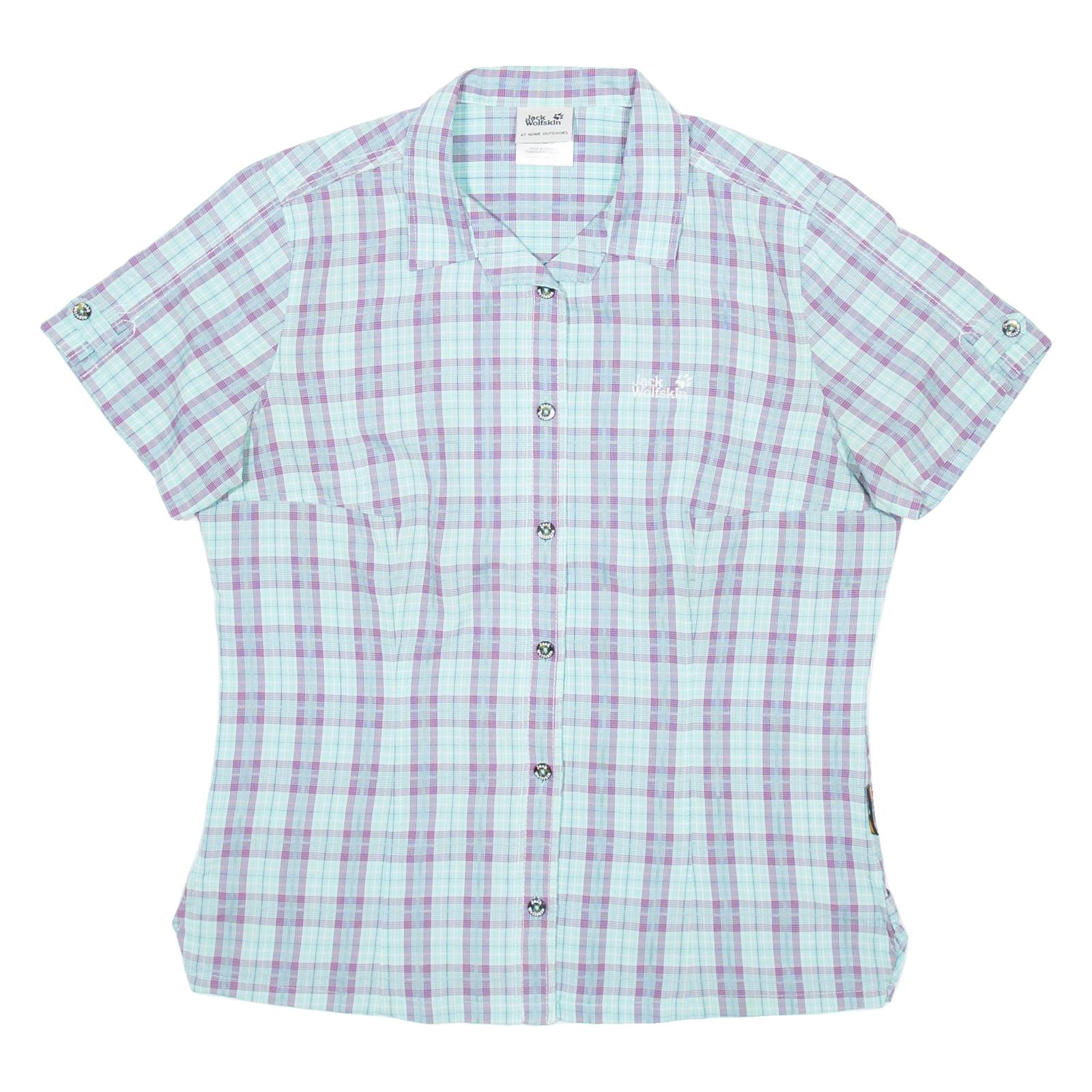 JACK WOLFSKIN Womens Shirt Blue Check M