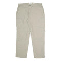 C&A Mens Relaxed Beige Polyester Blend Zip Cargo Trousers W36 L30 Outdoor