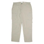 C&A Mens Relaxed Beige Polyester Blend Zip Cargo Trousers W36 L30 Outdoor