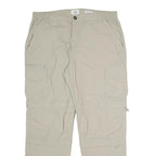 C&A Mens Relaxed Beige Polyester Blend Zip Cargo Trousers W36 L30 Outdoor