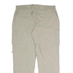 C&A Mens Relaxed Beige Polyester Blend Zip Cargo Trousers W36 L30 Outdoor