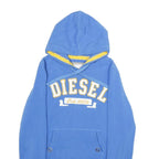 DIESEL Womens Blue Hoodie M Cotton Blend Pullover with Kangaroo Pocket