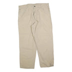 CARHARTT Mens Relaxed Beige Cotton Blend Trousers W42 L32 Workwear Zip