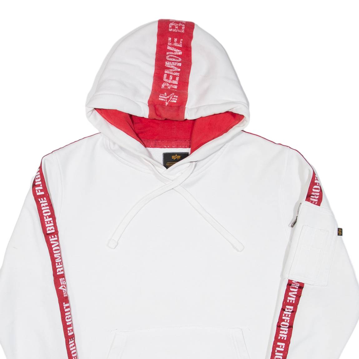 ALPHA INDUSTRIES Mens White Hoodie XS
