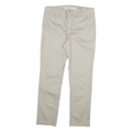 DICKIES Womens Cotton Blend Beige Slim Straight Trousers W32 L29 Workwear