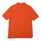 CHAPS Mens Orange Short Sleeve Plain M Cotton Blend Polo Shirt Casual Classic