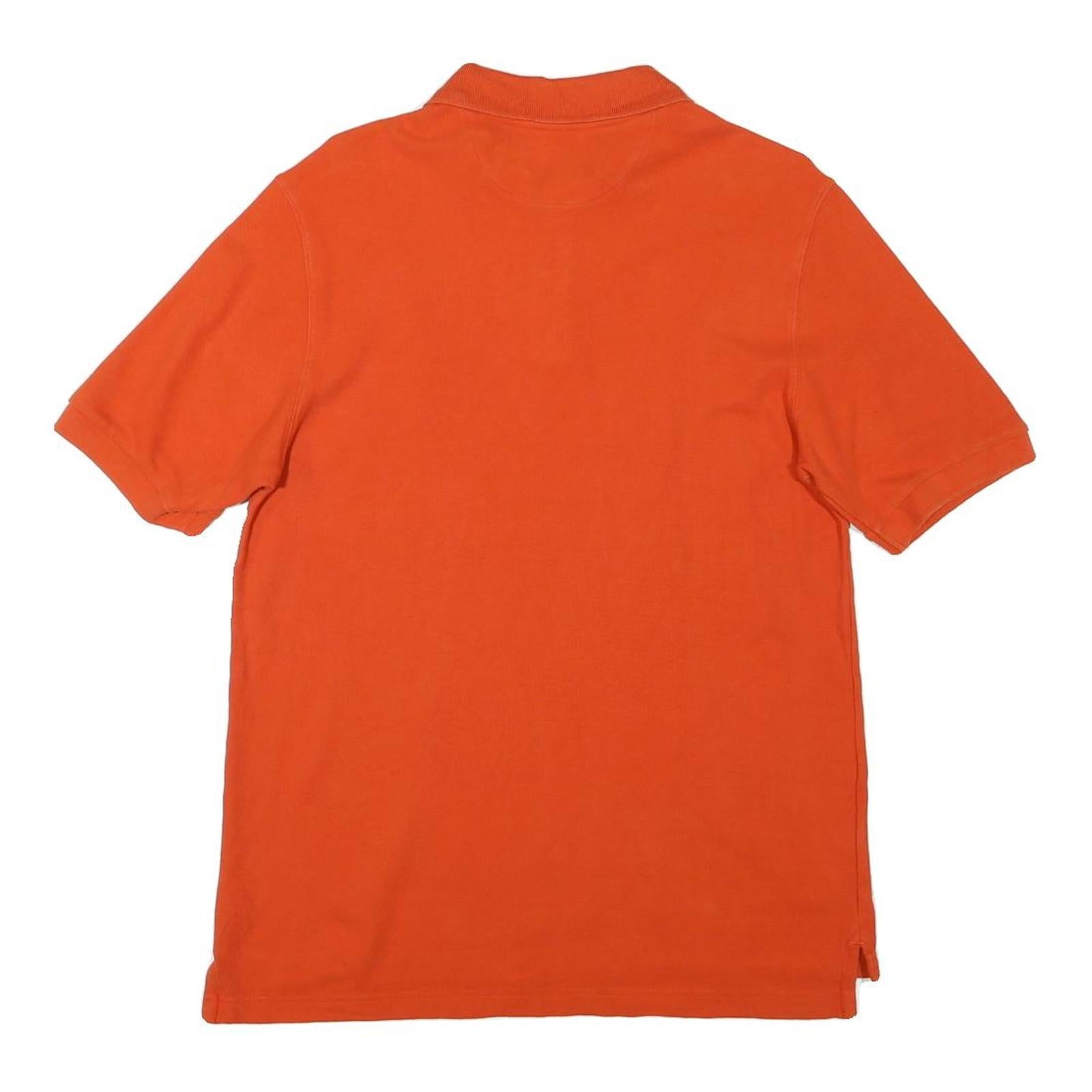 CHAPS Mens Orange Short Sleeve Plain M Cotton Blend Polo Shirt Casual Classic