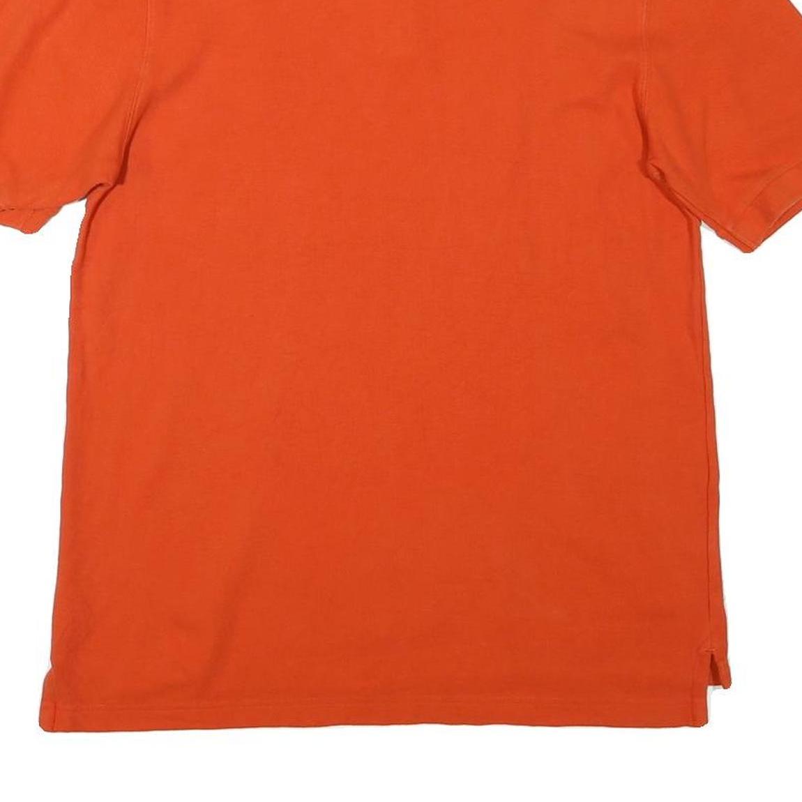 CHAPS Mens Orange Short Sleeve Plain M Cotton Blend Polo Shirt Casual Classic