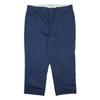 DICKIES Lined Mens Cotton Blend Navy Regular Fit Straight Leg Trousers W41 L25
