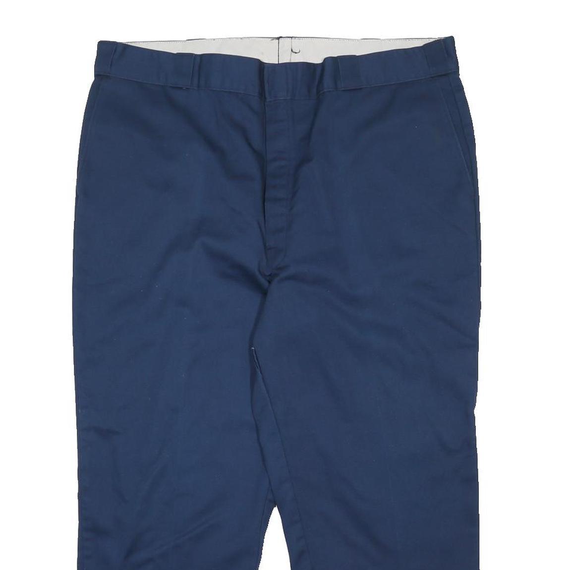 DICKIES Lined Mens Cotton Blend Navy Regular Fit Straight Leg Trousers W41 L25