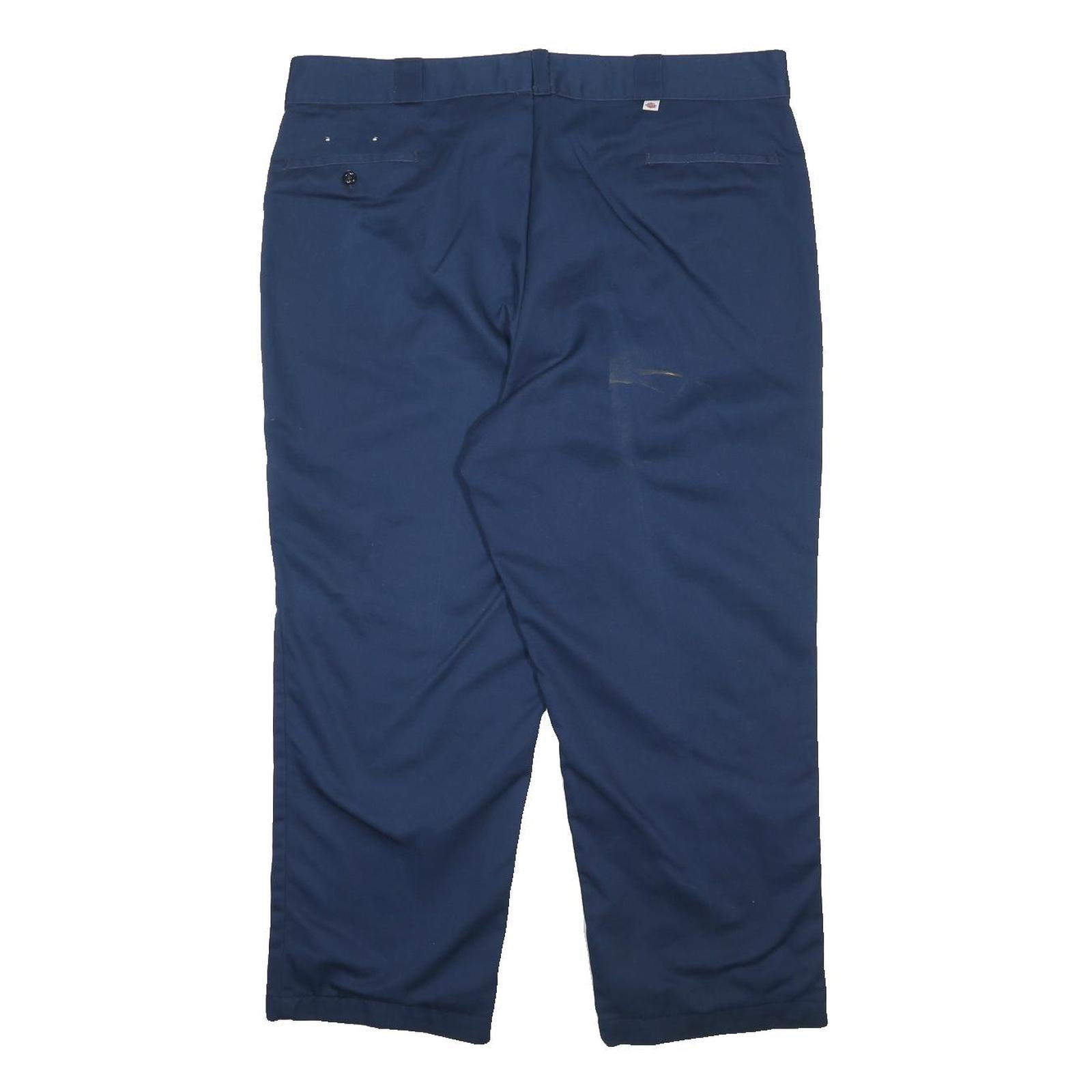 DICKIES Lined Mens Cotton Blend Navy Regular Fit Straight Leg Trousers W41 L25