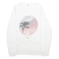 LEVI'S Mens White S Cotton Crew Neck Sweatshirt Palm Tree Print Casual