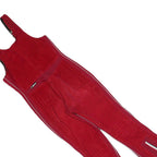 ELLESSE Womens Red Dungarees Slim Polyester Blend Corduroy S W28 L23 Zipper