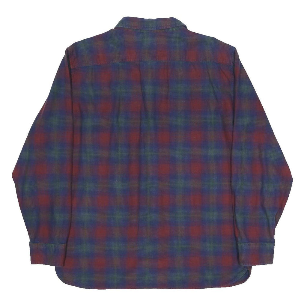 LEVI'S Mens Blue & Red Cotton Check Shirt M Button Front Long Sleeve Casual